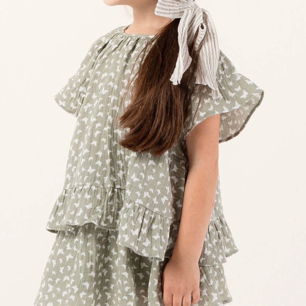 Rylee and Cru girls 4-5 year butterfly flutter sleeve top